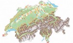 Verbreitung der Europäischen Sumpfschildkröte in der Schweiz auf der Basis von 25 km²-Quadranten: Gelbe Punkte = Nachweise vor 2005, rote Punkte = Nachweise seit 2005 (Quelle: karch, Schweiz). Fast alle Beobachtungen dürften auf entwichene oder freigesetz te Individuen zurückgehen.